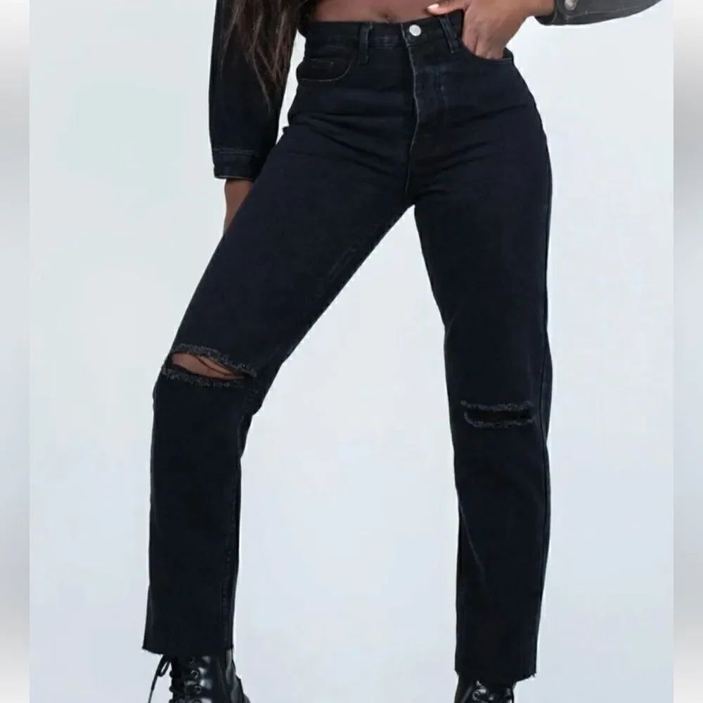 Princess Polly Black Distressed Jeans Women’s 0
